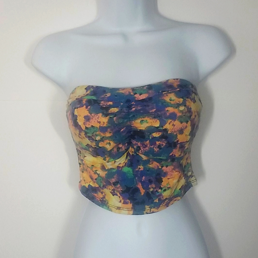 Tie Dye Like Multicolor Tube Top
